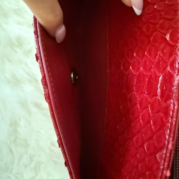Chanel Small Red Python Flap Bag, Silver Hardware - Picture 14 of 15